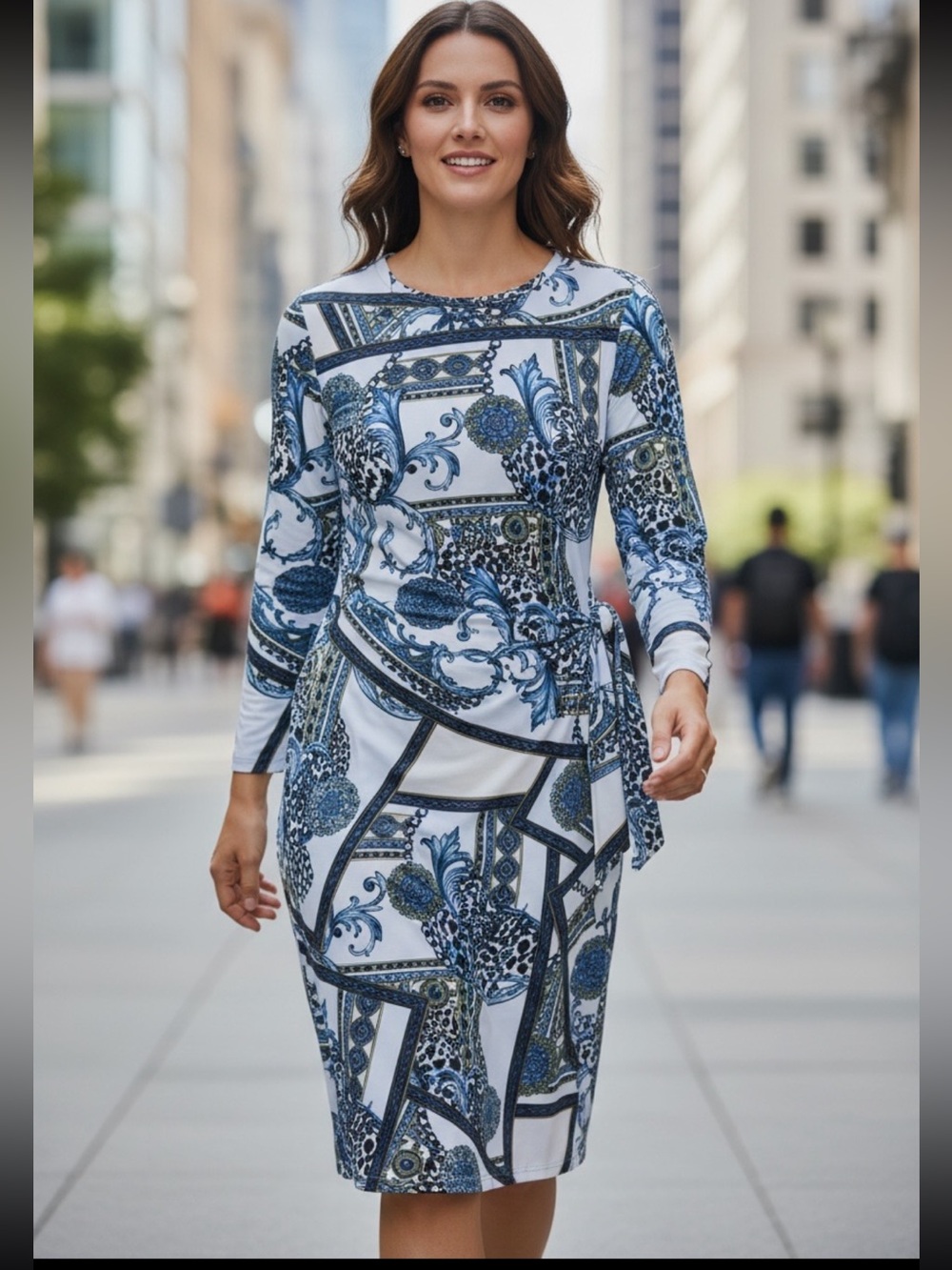 Peter Nygard Faux Wrap Midi Dress NWT